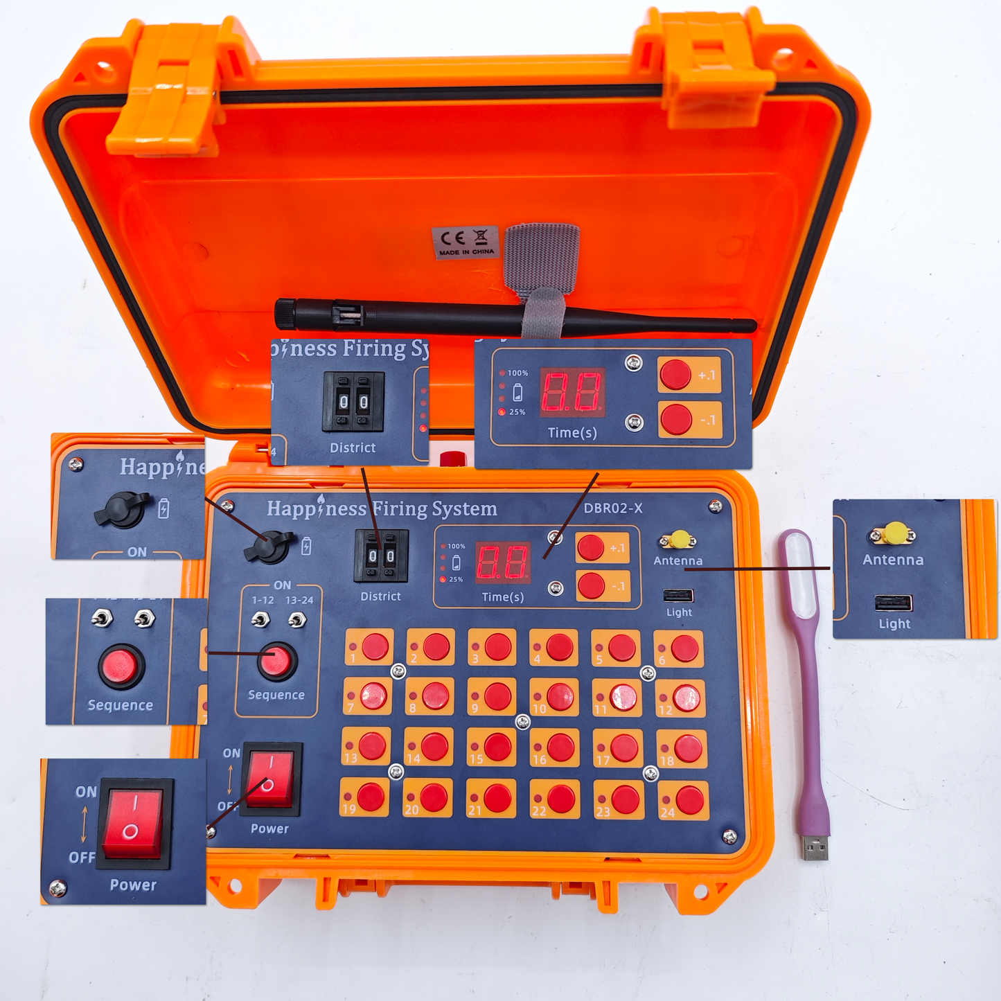 Happiness DBR02 24/48/72/96/240 Cues Remote Wire Control Pyrotechnic Ignition Fireworks Firing Systems