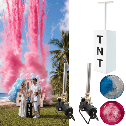 TNT Gender Reveal Confetti Machine for Baby Shower Girl Boy Party Decoration