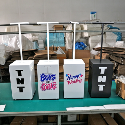 TNT Gender Reveal Confetti Machine for Baby Shower Girl Boy Party Decoration
