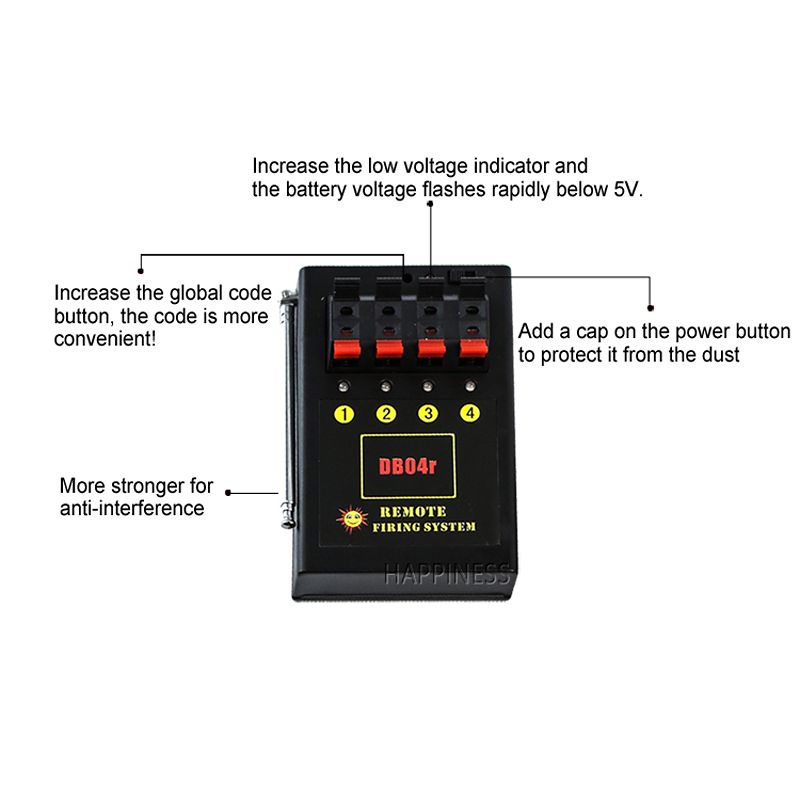 Happiness CE Certificate 4 to 24 Cues 150-300m Wireless Fireworks Firing System